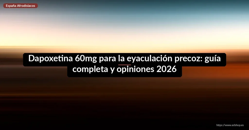 Dapoxetina 60mg para la eyaculación precoz: guía completa y opiniones 2026 9 Dapoxetina 60mg para la eyaculación precoz: guía completa y opiniones 2026